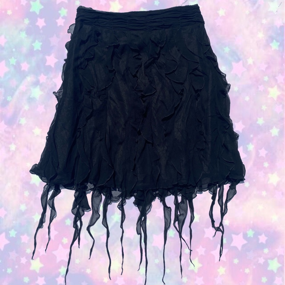 Gothic vintage 90s distressed black Estam womans medium skirt